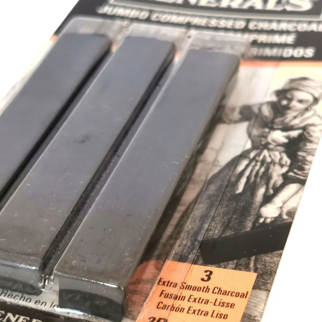 Generals Jumbo Compressed Charcoal Sticks - Image 2