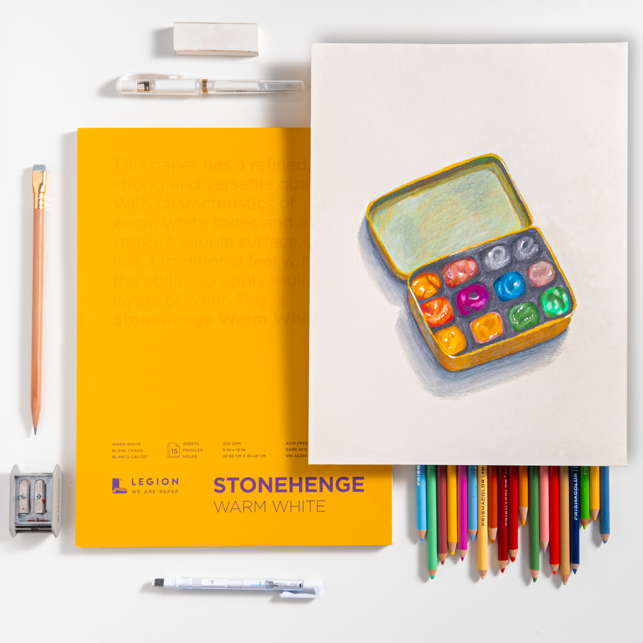 Stonehenge Pads 250gsm Warm White (15 Sheets) - Image 4