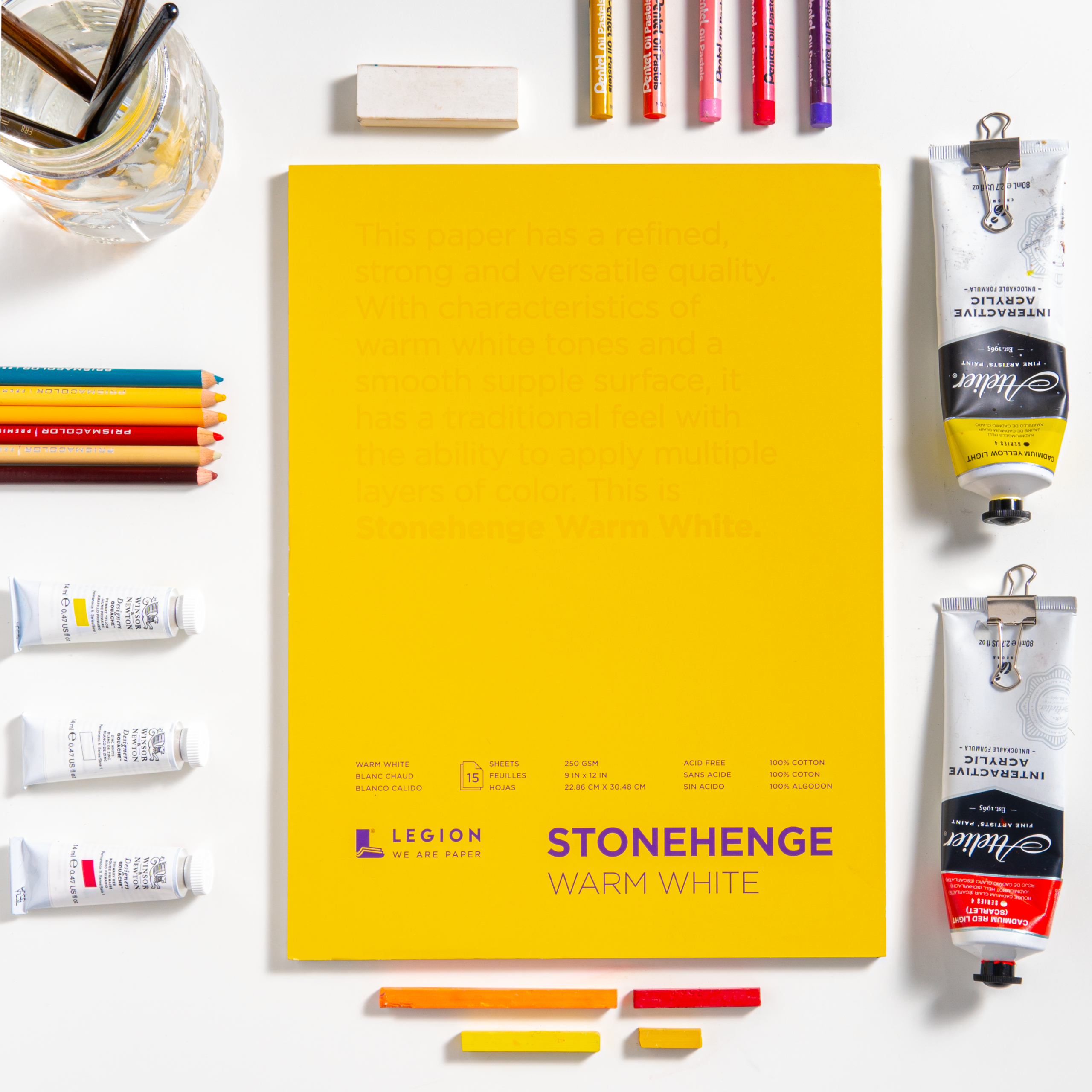 Stonehenge Pads 250gsm Warm White (15 Sheets) - Image 3